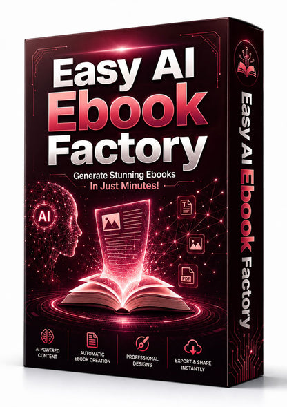 Easy AI Ebook Factory (PLR) | AI-Assisted eBook Creation System to Turn One Idea Into a Professional eBook